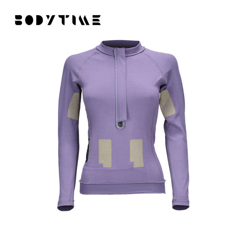 Casual Long Sleeve Ems Training Underwear Nylon Womans Purple Yoga Training Clothes